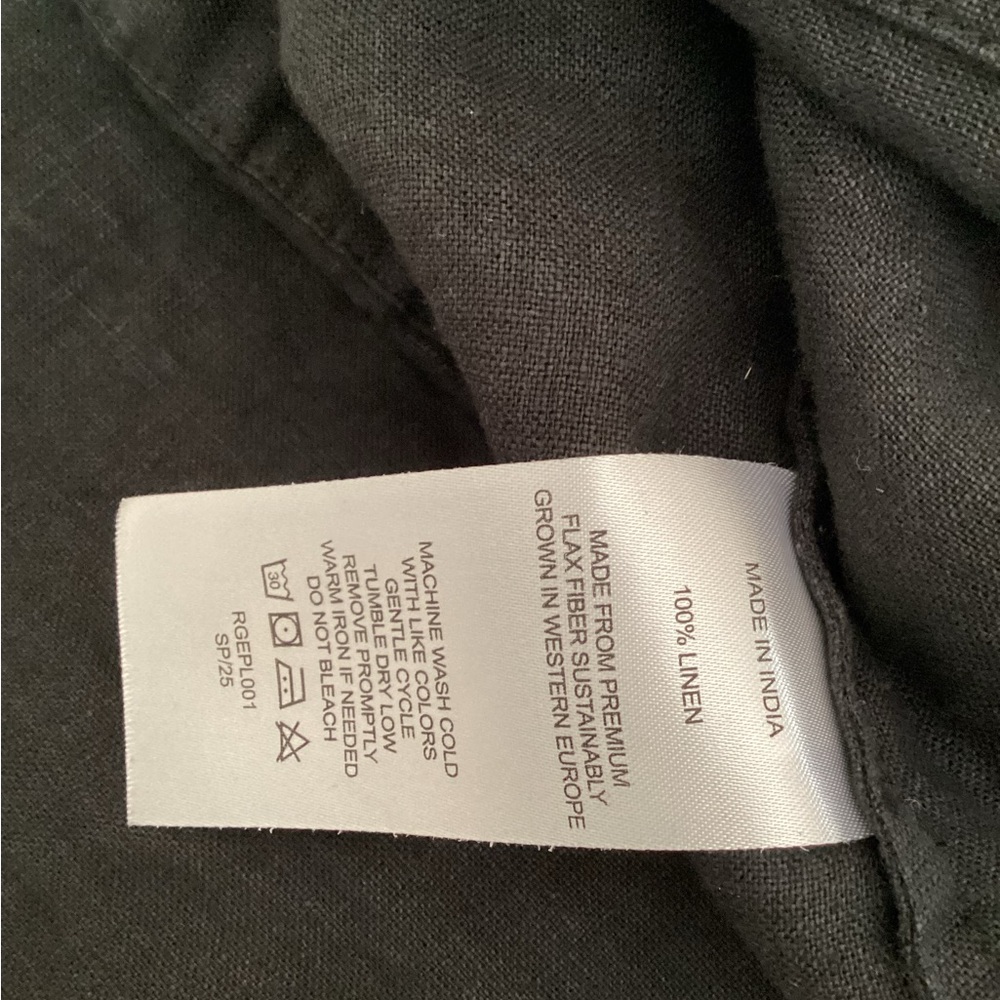 Quince Black Linen Button Down Short sleeve Shirt - Picture 4 of 4